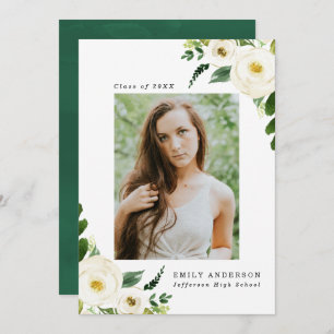Garden Blooms Photo Graduation Party Invitations
