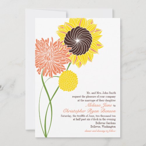 Garden Blossoms Wedding Invitation