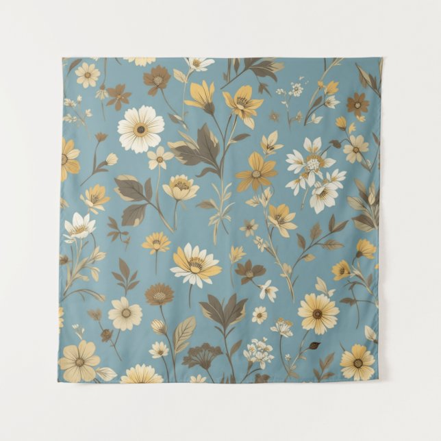 Garden Blue Bloom Tapestry (Front)