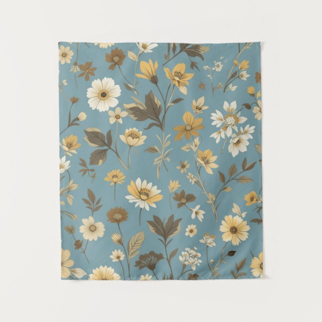 Garden Blue Bloom Tapestry (Front)