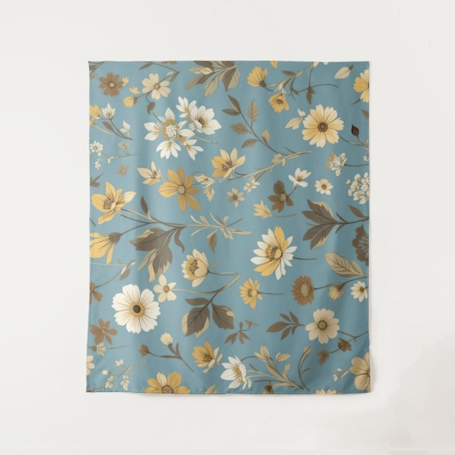 Garden Blue Bloom Tapestry (Front)