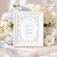 Garden Blue Floral Bridal Shower Welcome