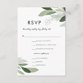 Garden Blush Rsvp With Menu Options by Whimzy_Designs at Zazzle