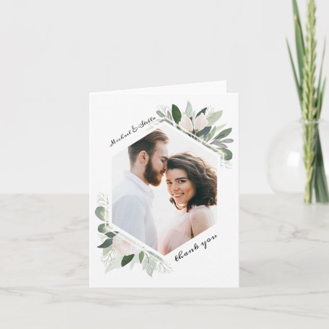 Garden Blush Thank You Note Card (Front)