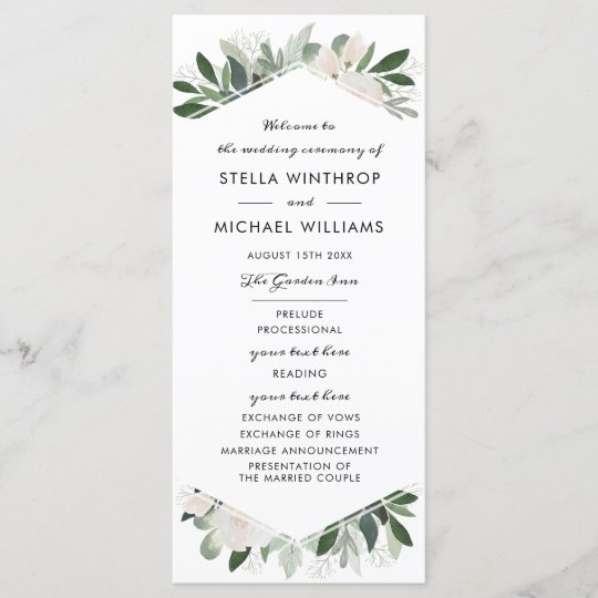 Garden Blush Wedding Program Zazzle Com