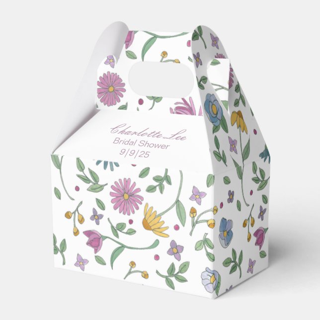 Garden Botanical Bridal Shower Favor Box (Front Side)