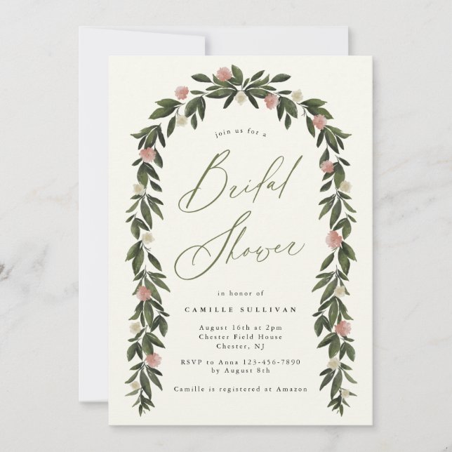 Garden Botanical Bridal Shower Party Invitation (Front)