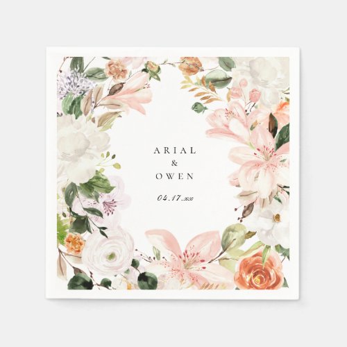 Garden Botanical Floral Wreath Napkins