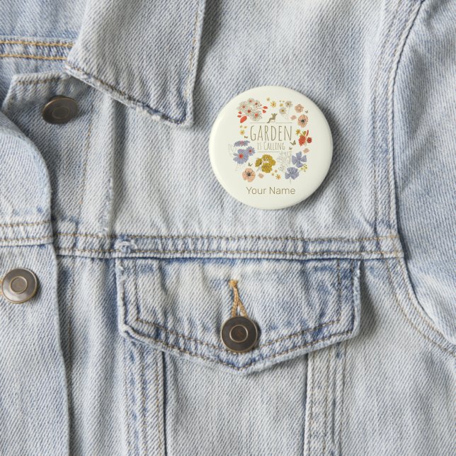 Garden Botanical Flowers For Gardening Mom and Dad Button (In Situ)