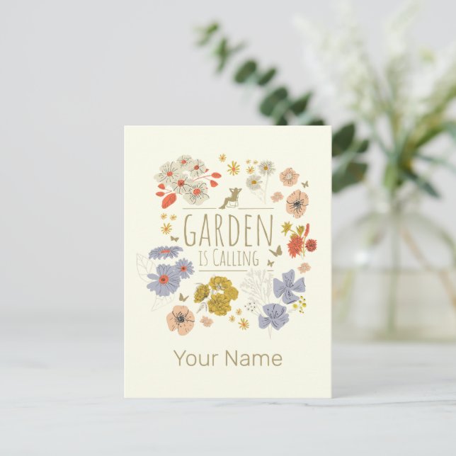 Garden Botanical Flowers For Gardening Mom and Dad Holiday Postcard (Standing Front)