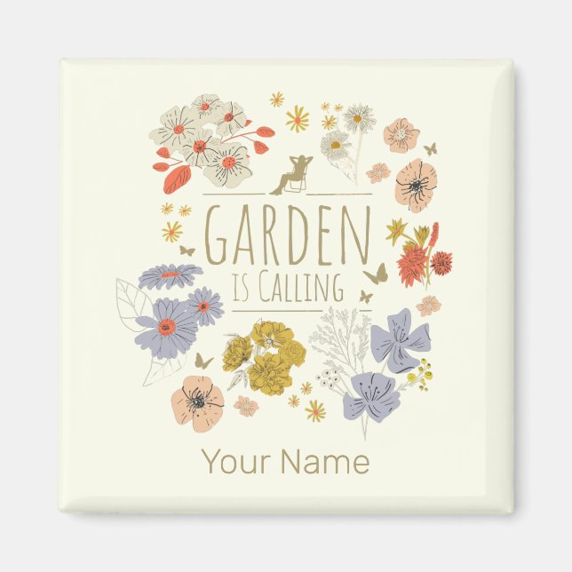 Garden Botanical Flowers For Gardening Mom and Dad Magnet (Front)