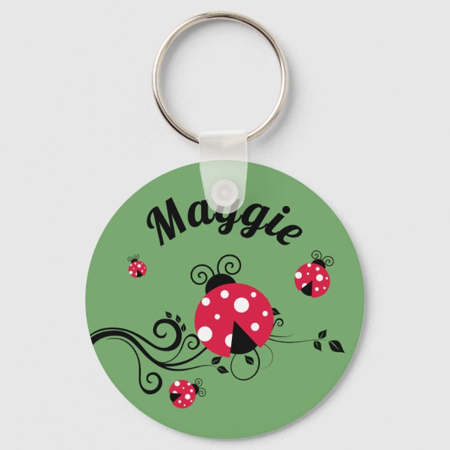 Garden Botanical Ladybug   Keychain (Front)