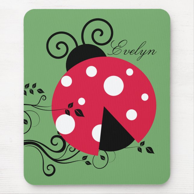 Garden Botanical Ladybug  Mouse Pad (Front)
