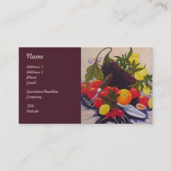 Garden Bounty Vegetables Business Cards by OriginalsbyParis at Zazzle