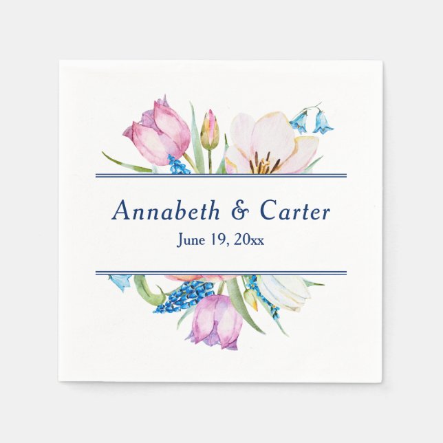 Garden Bouquet Wedding Reception Napkins (Front)