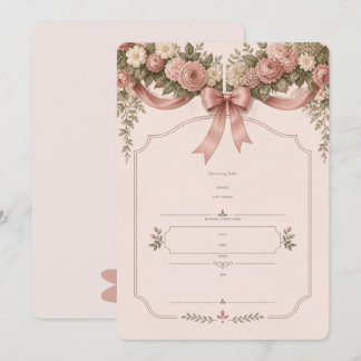 Garden Bow Floral Baby Shower Invitation
