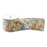 Garden Branches with Flowers Leaves and Birds Grosgrain Ribbon