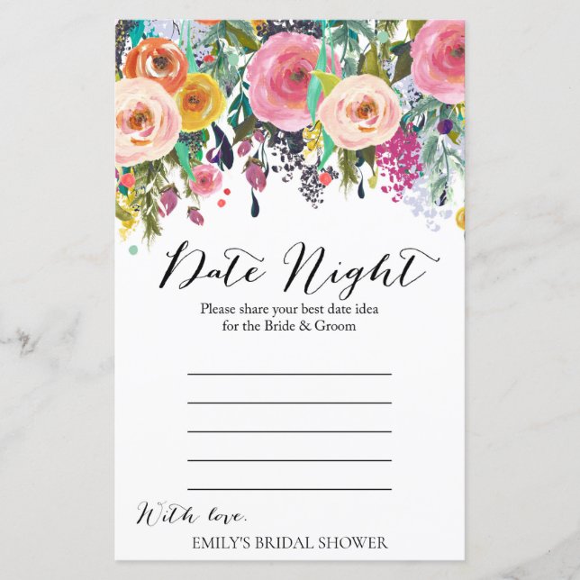 Garden Bridal Shower Game PRINTED (Front)