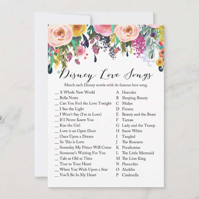 Garden Bridal Shower Game w answer back 5x7 size Invitation (Front)