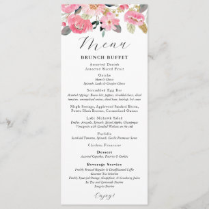 Garden Bridal Tea Party Menu