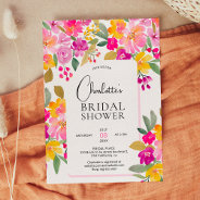 Garden Bright Floral Watercolor Bridal Shower Invitation at Zazzle