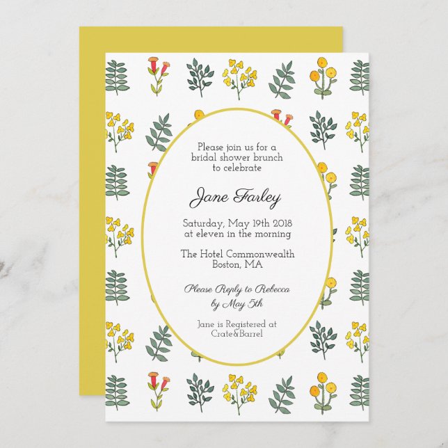 Garden Brunch Invitation (Front/Back)