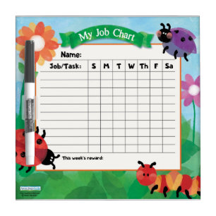 Garden Bugs Dry Erase Job Chart Dry-Erase Board
