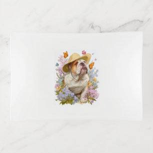 Garden Bulldog � Floral Funny Dog Trinket Tray