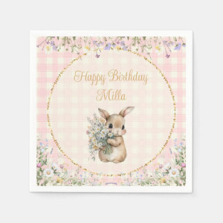 Garden Bunny Birthday Party Napkins