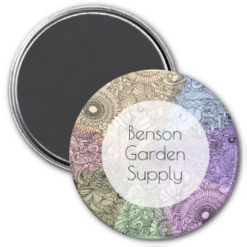 Garden Business Colorful Flowers Advertising Magnet by colorwash at Zazzle