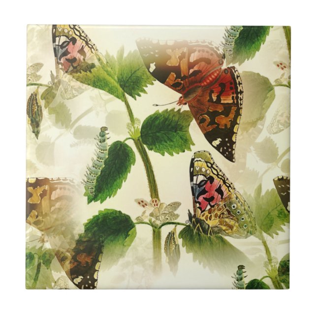 Garden Butterflies  Ceramic Tile (Front)