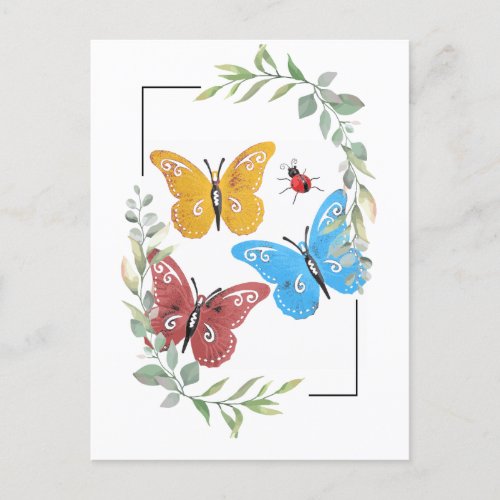 Garden Butterflies  Postcard