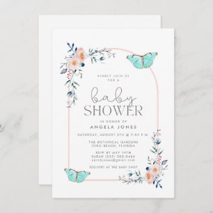 Garden Butterfly Girl Baby Shower Invitation
