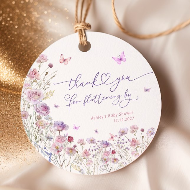 Garden Butterfly Thank You For Fluttering By Favor Tags (Creator Uploaded)