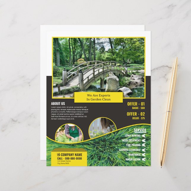 Garden Care Service Flyer Template (Front/Back In Situ)