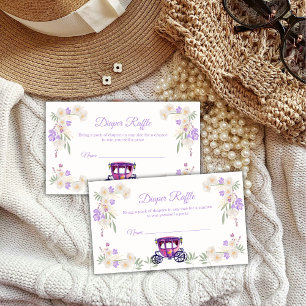 Garden Carriage Diaper Raffle Baby Shower Enclosure Card
