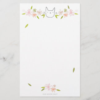 Garden Cat in the Chrysanthemums Stationery