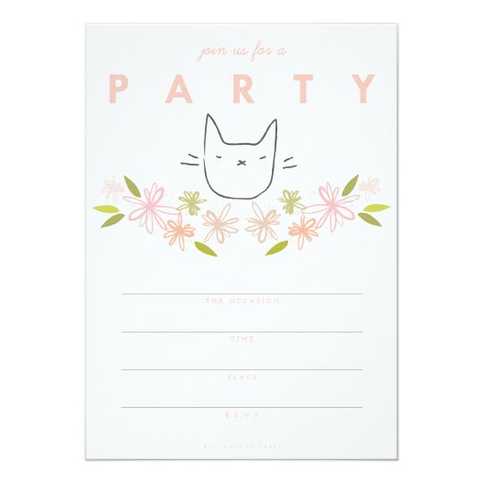 Garden Cat Party Invitation