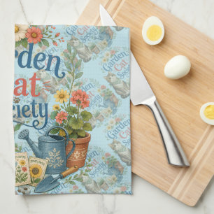 Garden Cat Society Cottagecore Florals Kitchen Towel