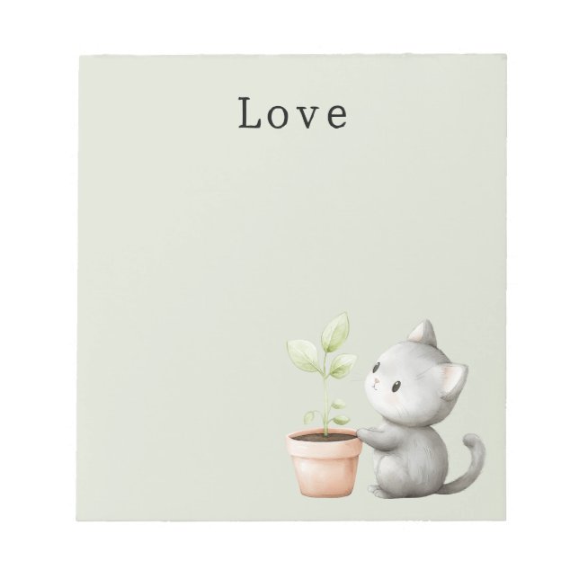 Garden Cat with Plant Love Notepad (Front)