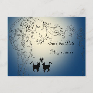 Garden Cats Save the Date Announcement Postcard