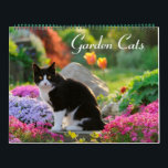 Garden Cats - size large Calendar<br><div class="desc">Adorable cats embellish and animate each garden. Wonderful felines photographed by Katho Menden amidst brightly colored flowers and rural idyll. A nice cat calendar for cat-loving gardeners,  photographed by Katho Menden.</div>