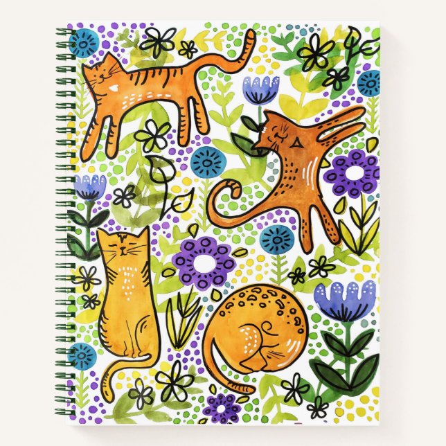 Garden Cats Sketchpad Notebook (Front)