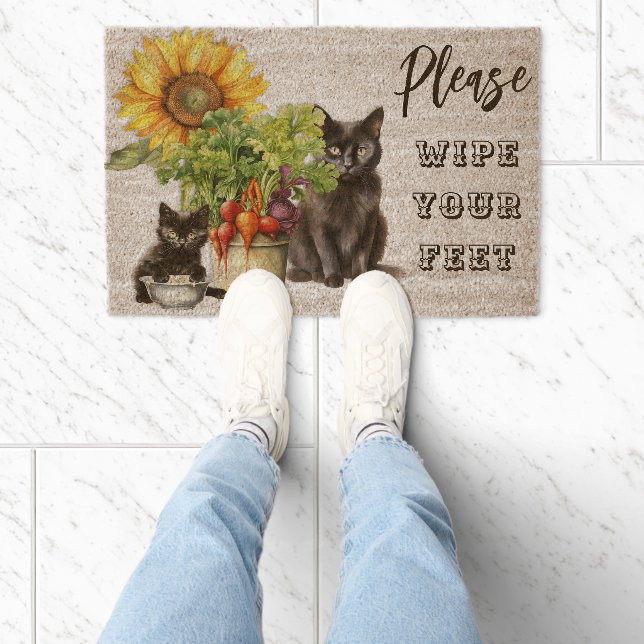 Garden Cats Wipe Your Feet  Fiber Doormat (Insitu)