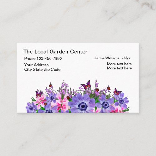 Garden Center And Gardener Business Card