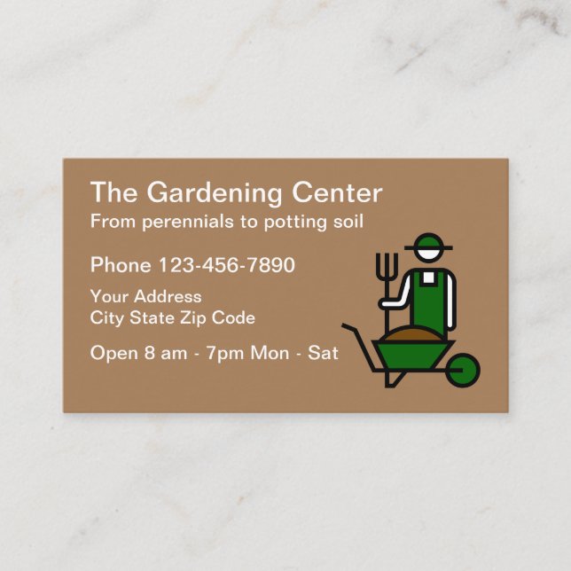 Garden Center And Plant Nursery Business Card (Front)
