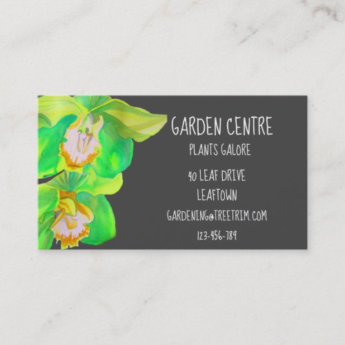 Garden centre modern simple orchid flower business card