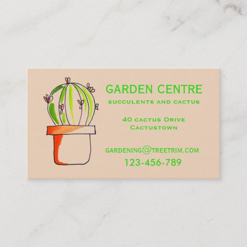 Garden centre succulents and cactus plants business card