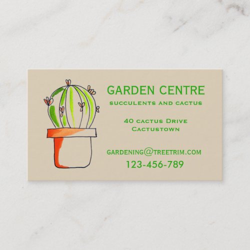 Garden centre succulents and cactus plants business card