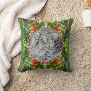 Garden Cherry Tomato Frame Create Your Own Photo   Throw Pillow